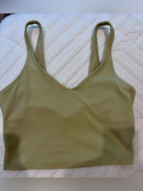 Lululemon athletica Align Olive Green Cropped Tank Top size 8